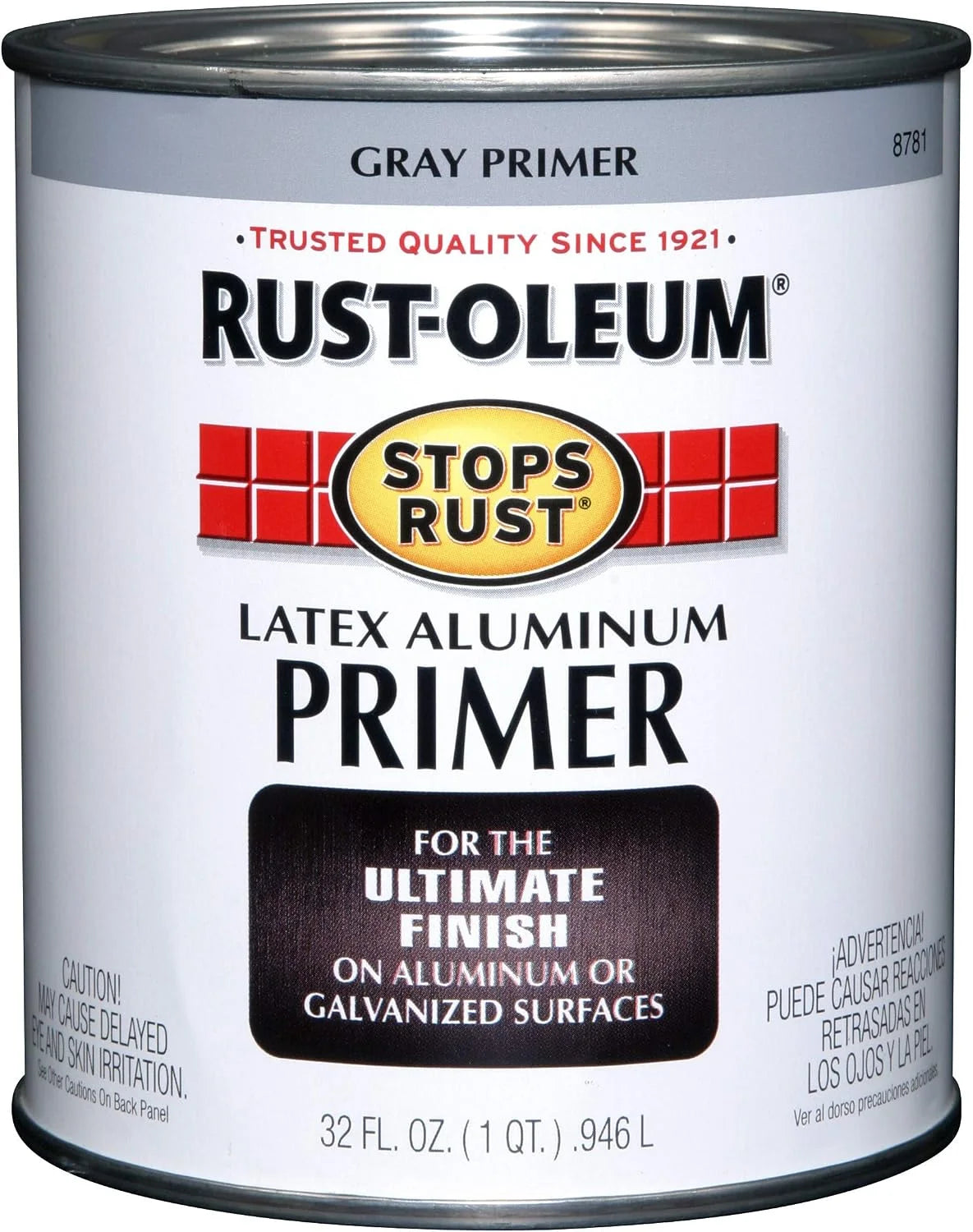 Rust-Oleum 8781502 Stops Rust Flat Aluminum Primer, Quart