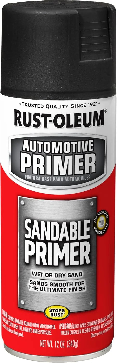 Rust-Oleum Automotive Sandable Primer Spray, Flat Black