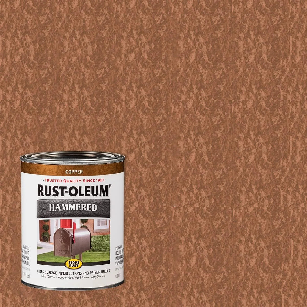 Rust-Oleum Stops Rust Brush On Protective Enamel Paint, Hammered Copper