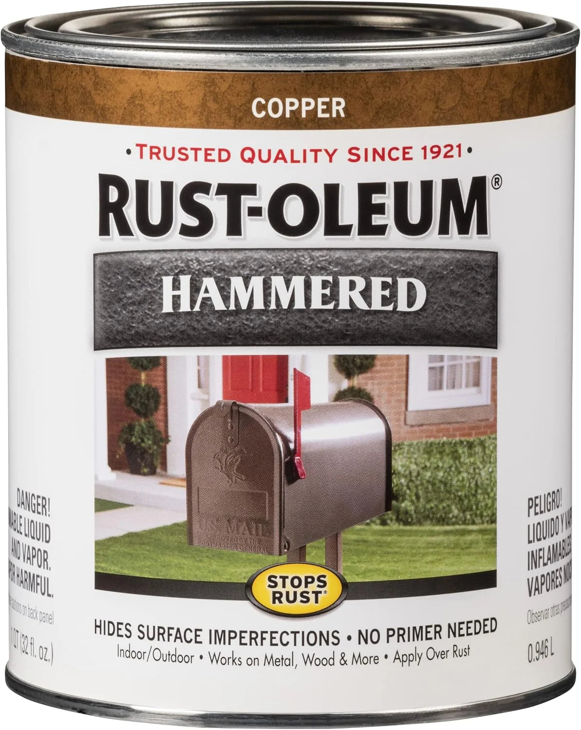 Rust-Oleum Stops Rust Brush On Protective Enamel Paint, Hammered Copper