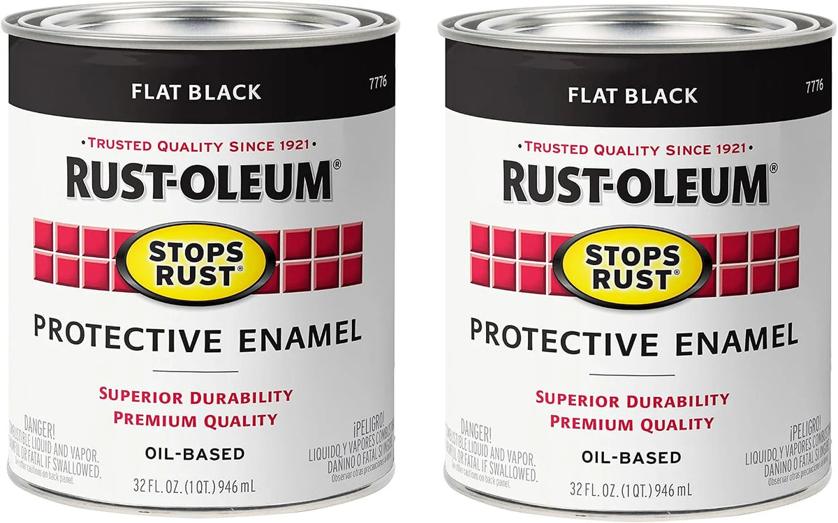 Rust-Oleum Stops Rust Brush On Protective Enamel Paint, Flat Black