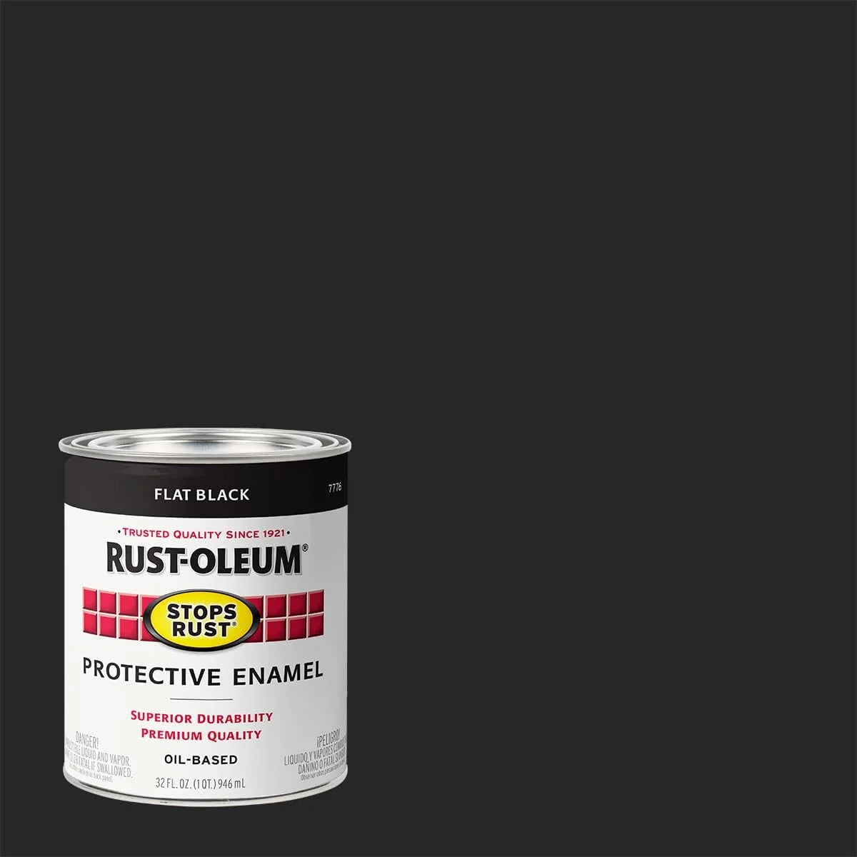 Rust-Oleum Stops Rust Brush On Protective Enamel Paint, Flat Black