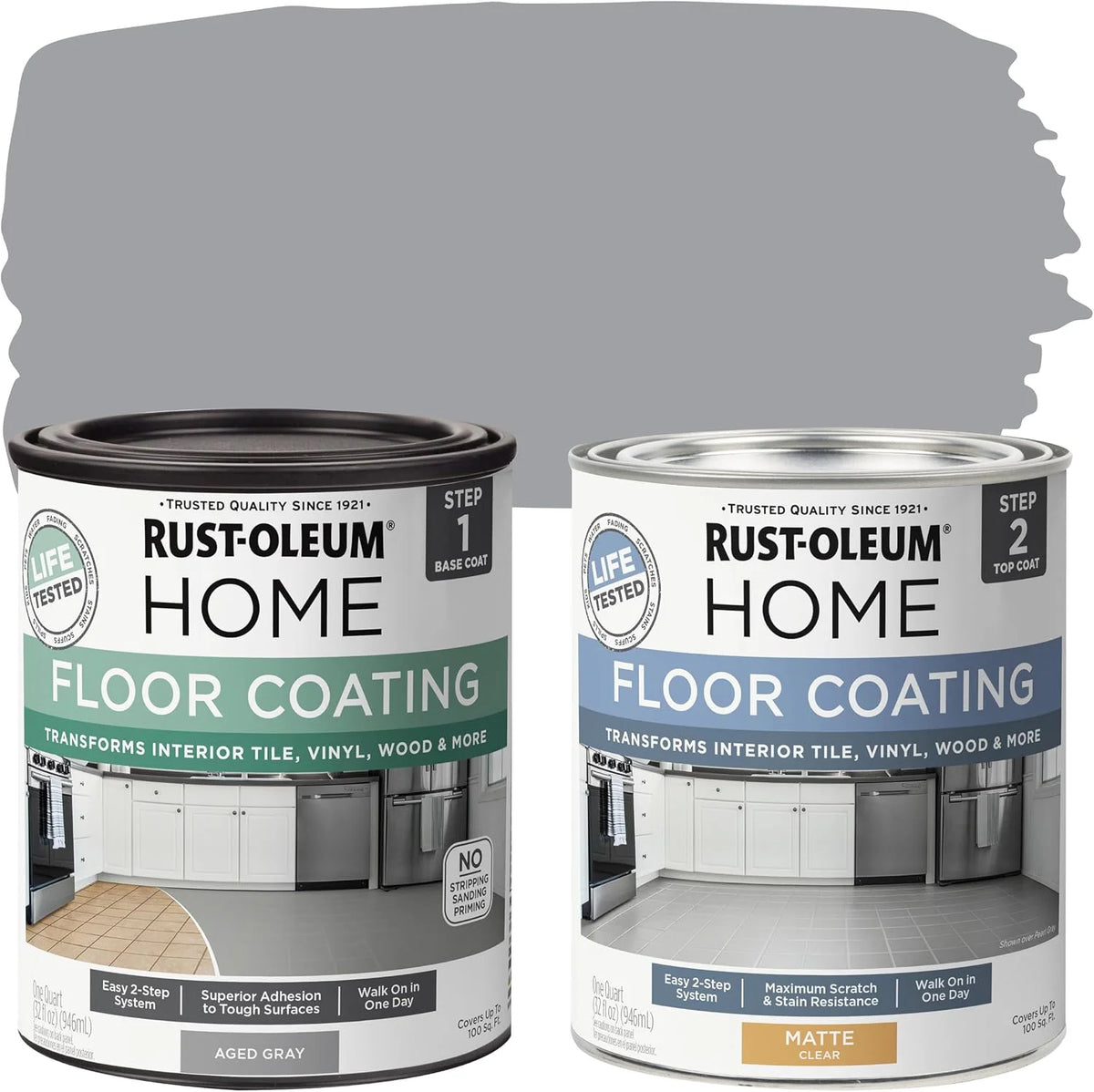 Rust-Oleum Home Interior Floor Matte Aged Gray Coating Kit