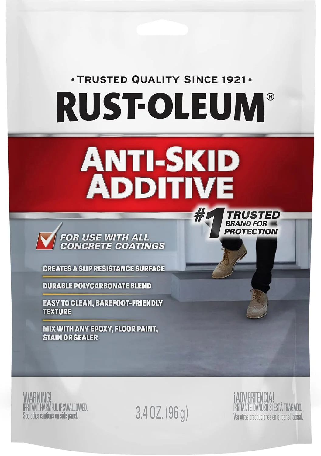Rust-Oleum Anti-Skid Additive | Aluminum Oxide Formula | Adds Slip Resistance | Sand-Like Particles | 3.4 oz (Pack of 8)